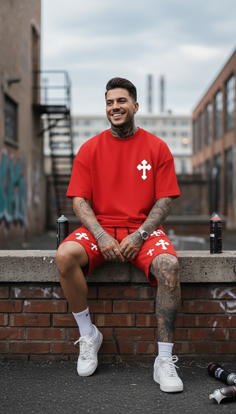 CONJUNTO OVERSIZE CROSS RED
