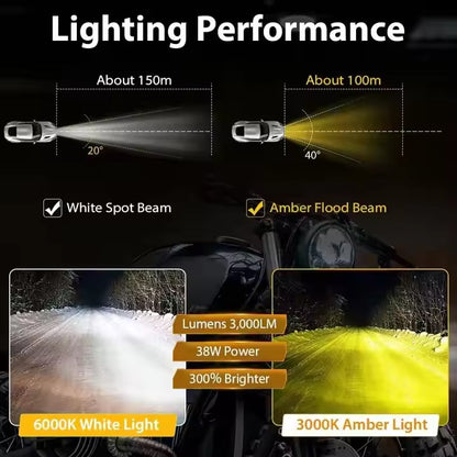 PAR EXPLORADORAS LED CALAVERA LUZ POTENTE UNIVERSAL PARA MOTO