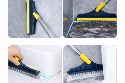 ESCOBA LIMPIADORA 3 EN 1 CON CEPILLO Y SECADOR MULTIFUNCIONAL PARA BAÑO Y PISOS