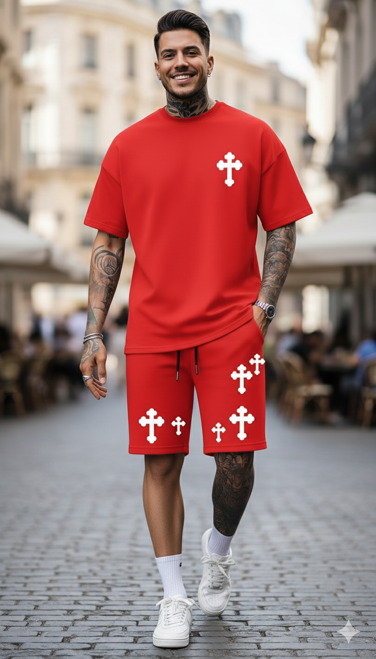 CONJUNTO OVERSIZE CROSS RED