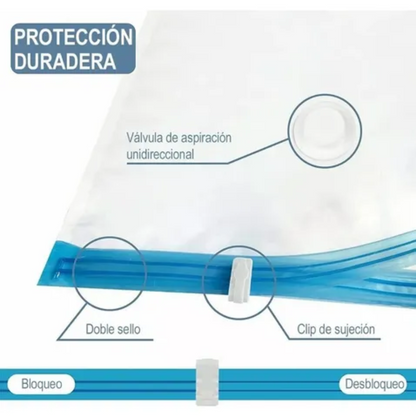 BOLSAS DE EMPAQUE AL VACÍO 70X50 CM PACK X5 ALTA RESISTENCIA