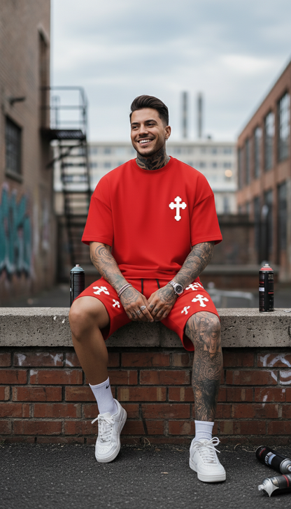 CONJUNTO OVERSIZE CROSS RED